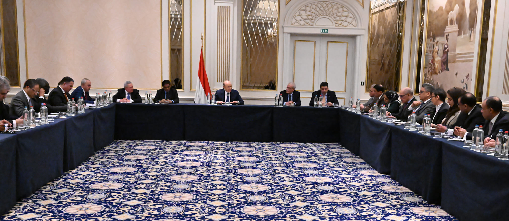 The Chairman of the Presidential Leadership Council meets with the Arab ambassadors accredited to Belgium and the European Union