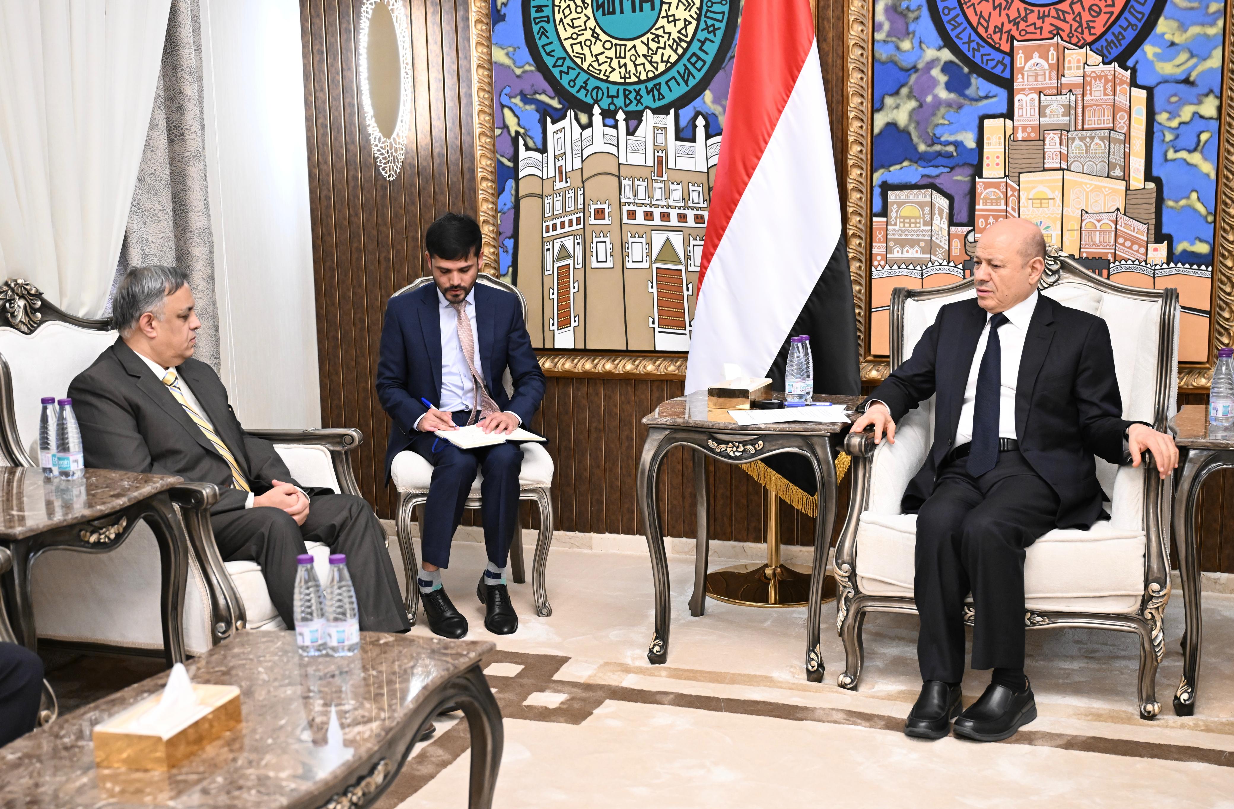 President Al-Alimi reviews bilateral cooperation programs with India