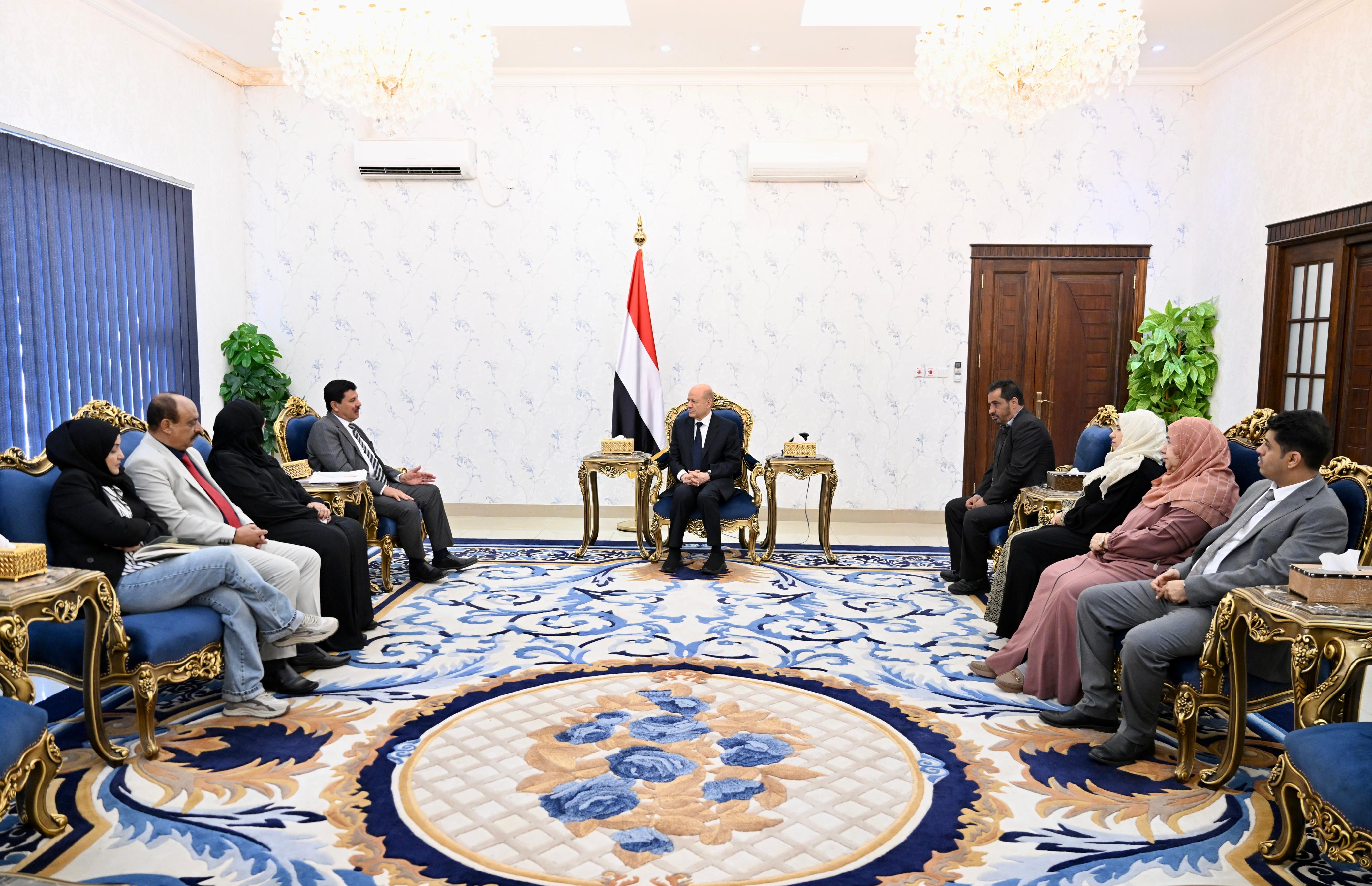 President Al-Alimi Affirms the State’s Commitment to Strengthening Human Rights Institutions and Enforcing the Rule of Law