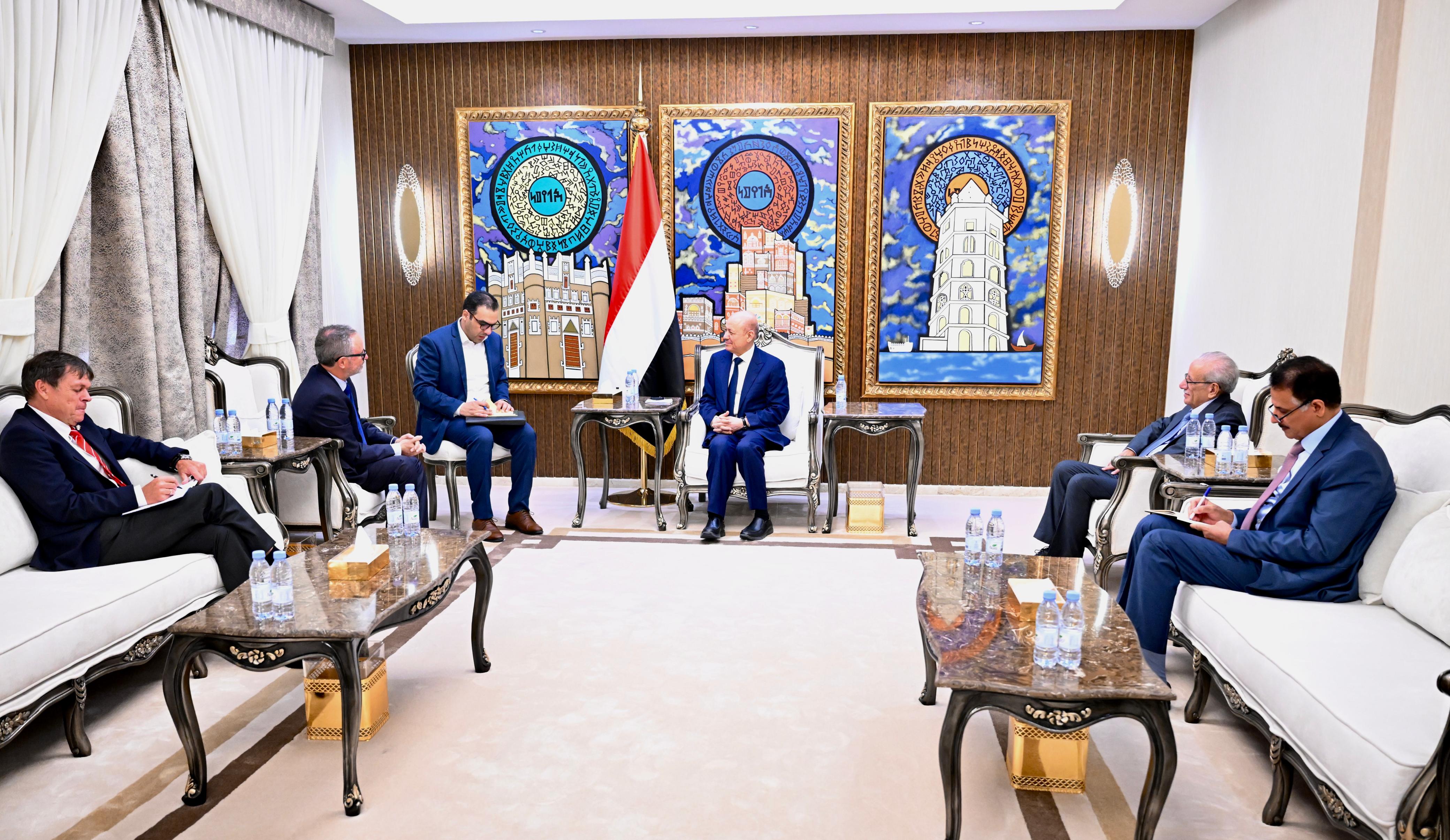 President Al-Alimi Receives Head of EU Mission and Ambassador of Germany