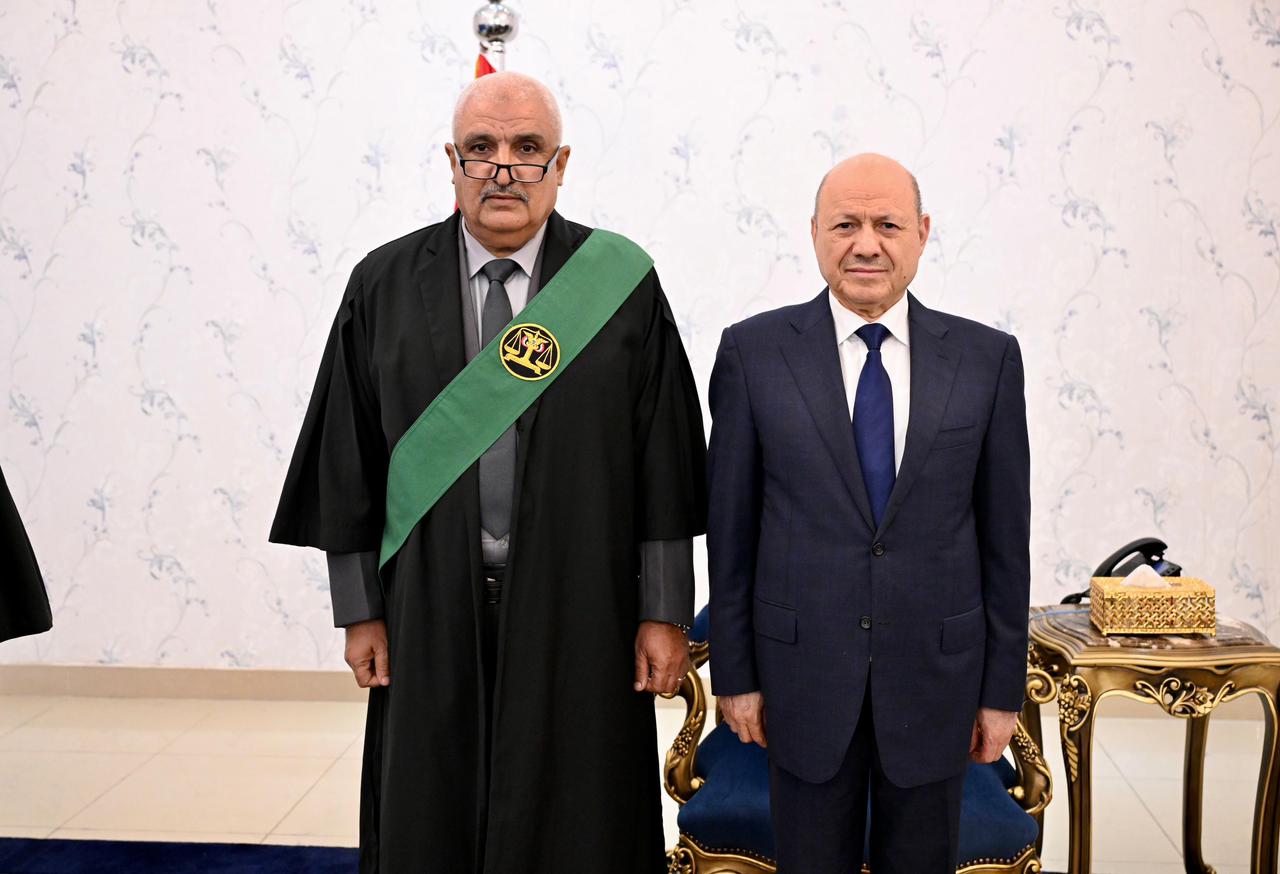 (1) القضاة المعينون بالمحكمة العليا يؤدون اليمين القانونية امام رئيس مجلس القيادة الرئاسي 9 سبتمبر 2023