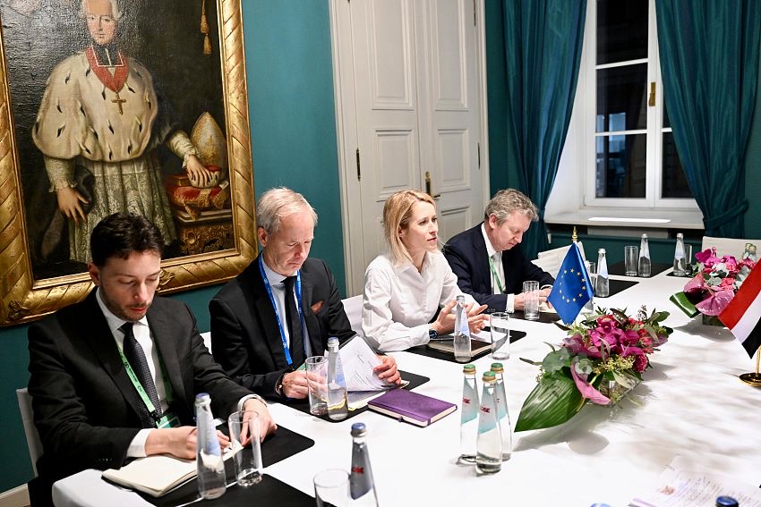 لقاء فخامة الرئيس العليمي مع الممثلة العليا للاتحاد الأوروبي للشؤون الخارجية والسياسة الأمنية على هامش أعمال مؤتمر ميونيخ للأمن الدولي 