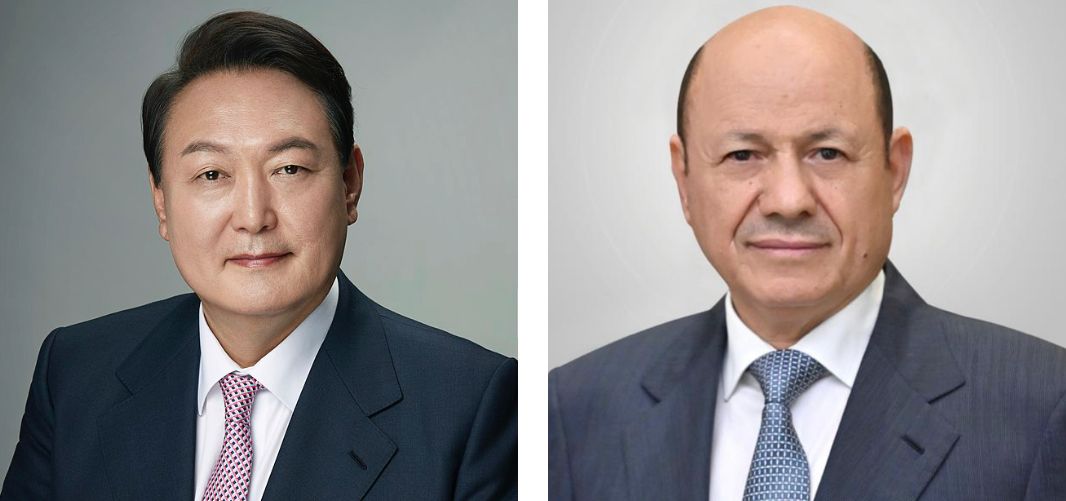 العليمي ورئيس جمهورية كوريا الشمالية يون سيوك يول