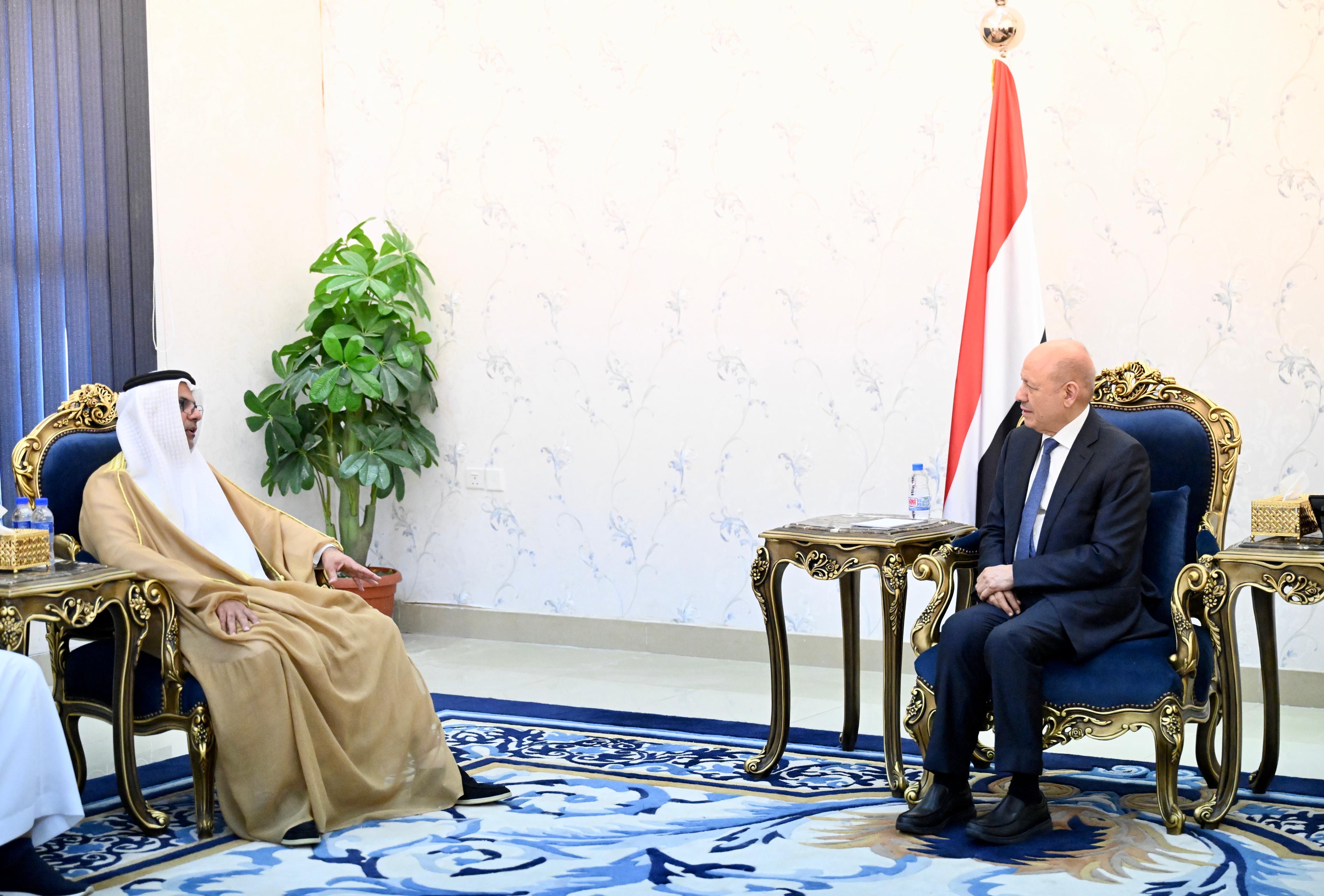 رئيس مجلس القيادة يشيد بالدعم الاماراتي لقطاع الكهرباء في اليمن