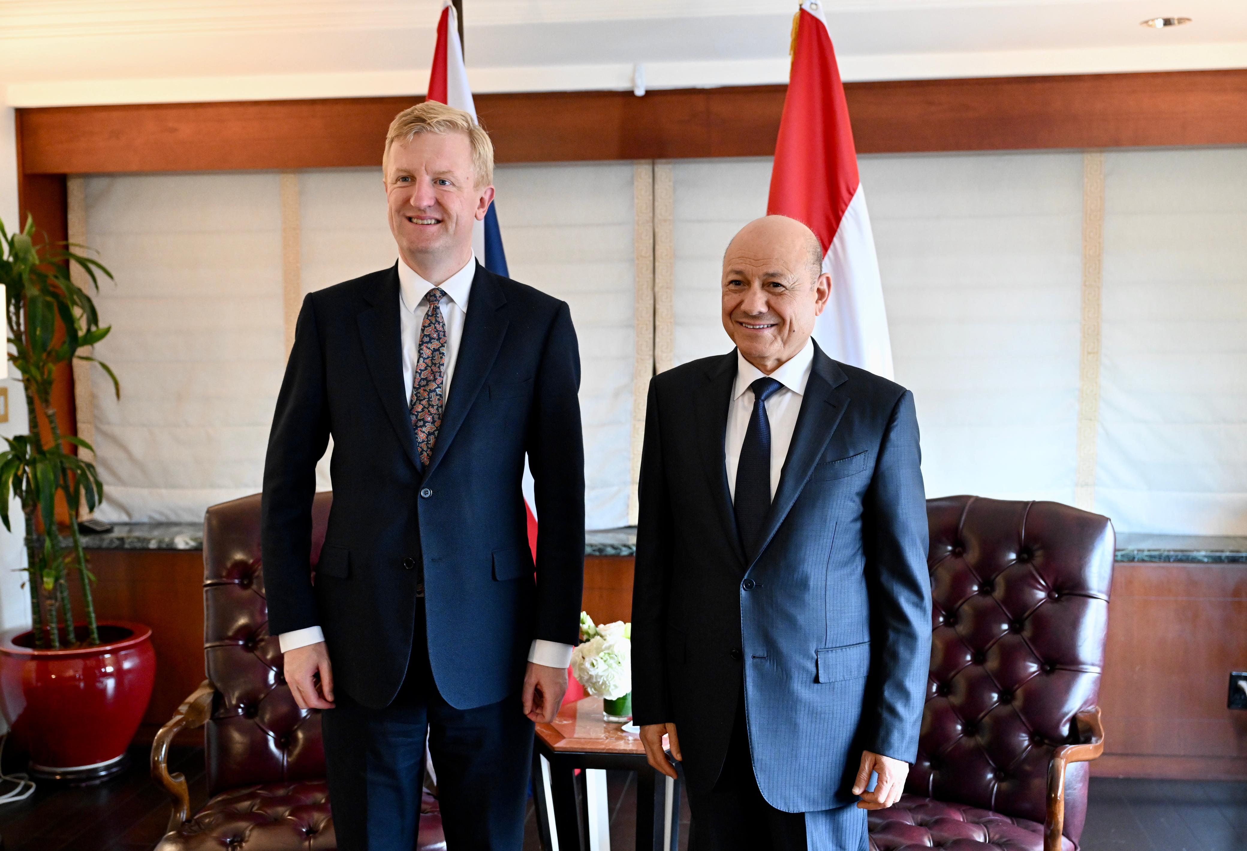 رئيس مجلس القيادة الرئاسي يستقبل نائب رئيس الوزراء البريطاني ، 22 سبتمبر 2023