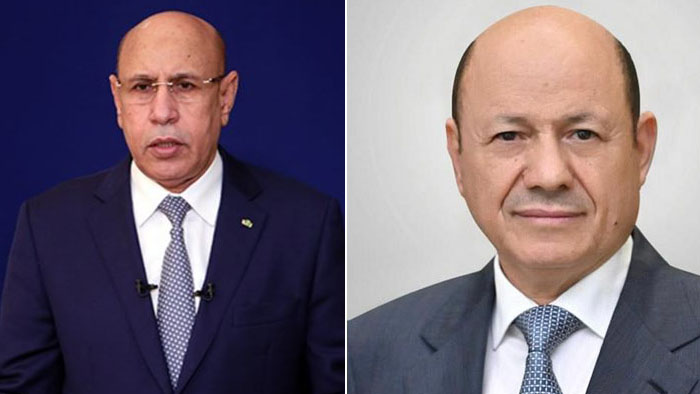 الرئيس رشاد العليمي مع الرئيس محمد ولد الشيخ الغزواني